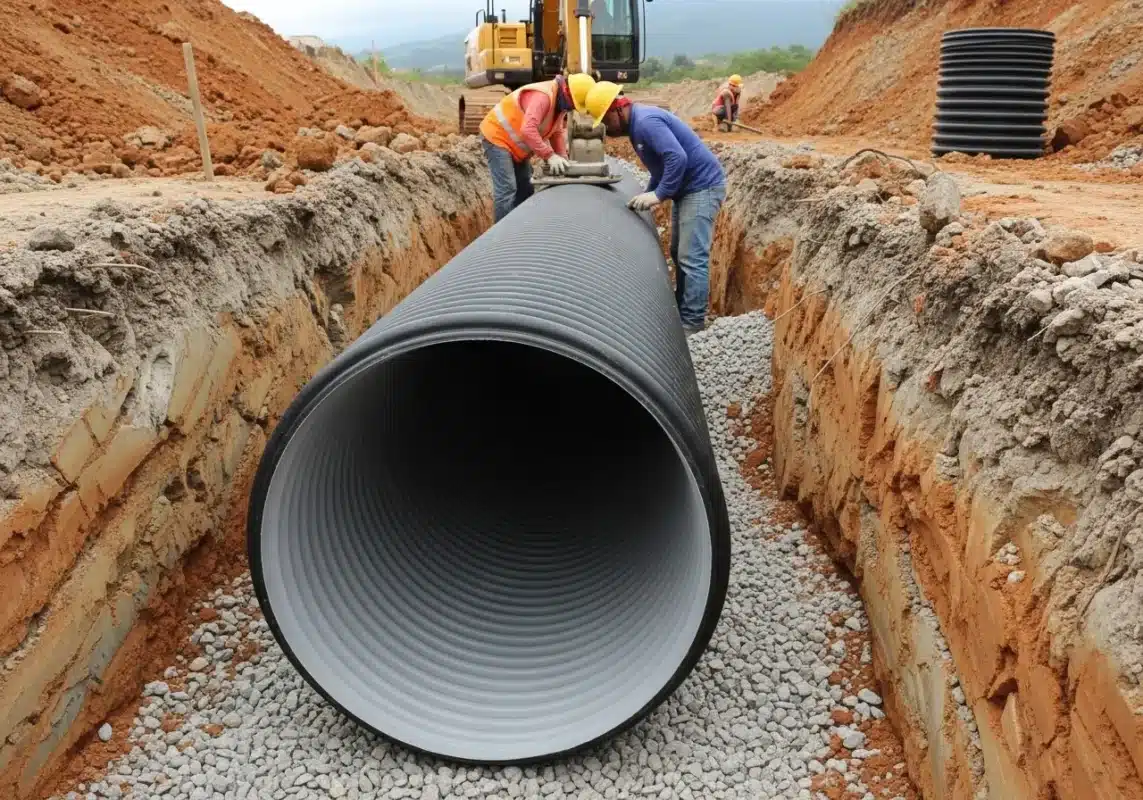 Tubería de polietileno para alcantarillado